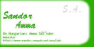 sandor amma business card